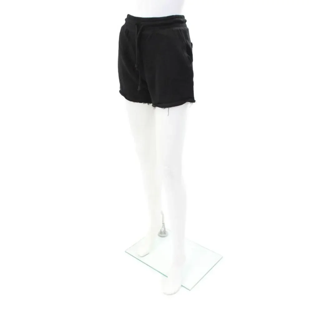 Chaser Womens Drawstring Waist Sweat Shorts Black Cotton Size XS